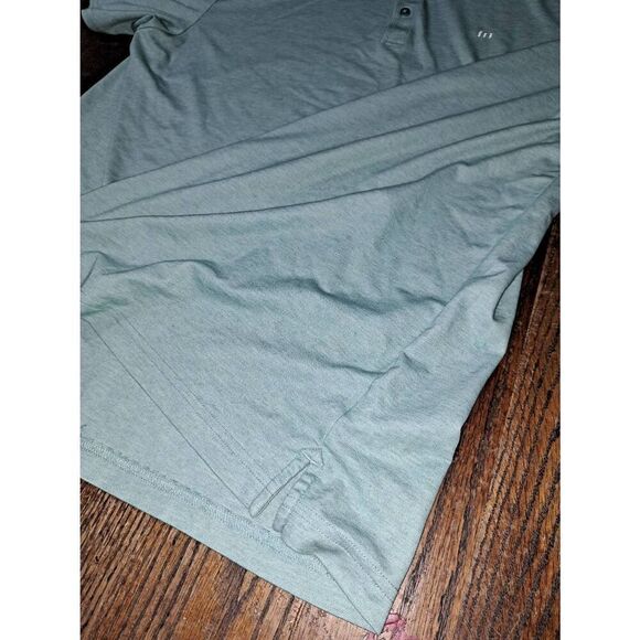 XXL Travis Mathew Green Short Sleeve 3 Button Golf Polo Athleisure Casual Shirt - Picture 4 of 5